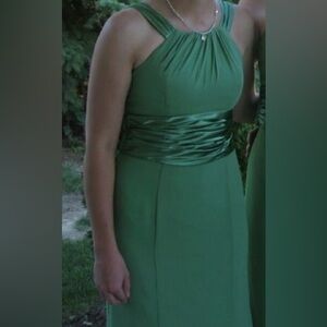 David's Bridal Strapless Green Dress size 8
